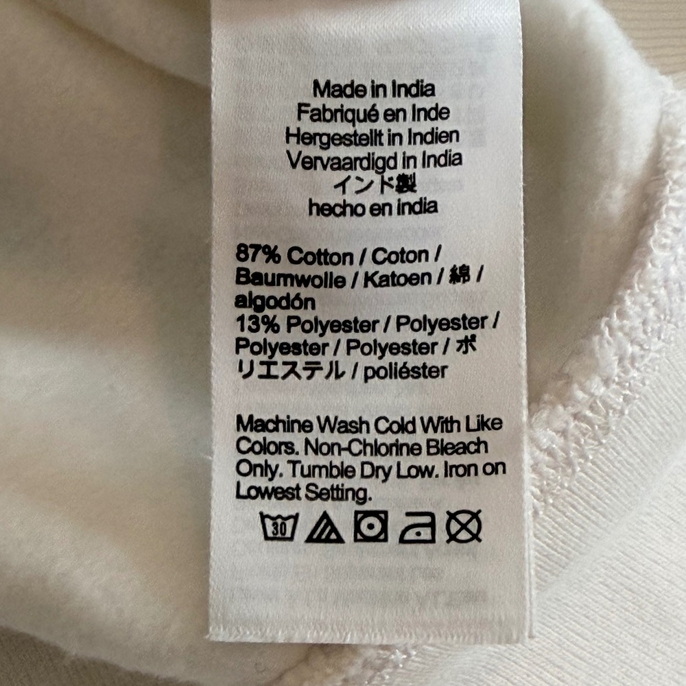Madewell Sweatshirt Crewneck Varsity Stripe Oversized White Blue NY284 XXS NWT - Picture 13 of 14
